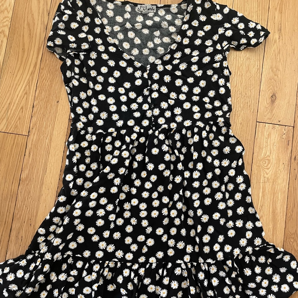 Justify Black and White Ruffled Tiered Sundress